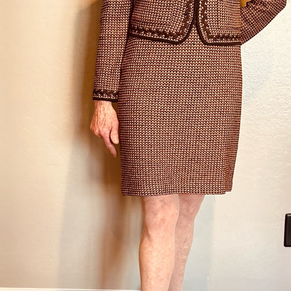 St. John Brown and Gold Suit